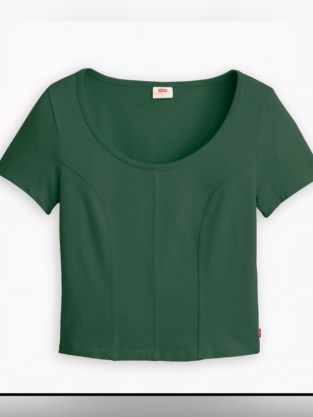 Levi's Green Corset T-shirt Top Baby Tee Cropped Short Sleeve S